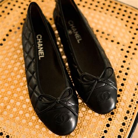 chanel ballerina black|chanel ballerina flats black.